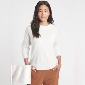 Athleta Merino Wool Blend Tunic Ribbed Turtleneck Sweater Ivory Size XS